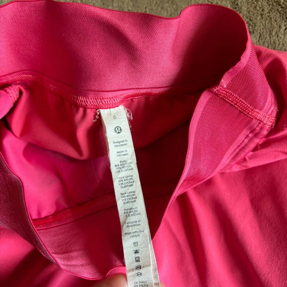 Lululemon Court Rival High-Rise Skirt Pink LW8AH3R Size 0 Activewear Tennis - Picture 2 of 9